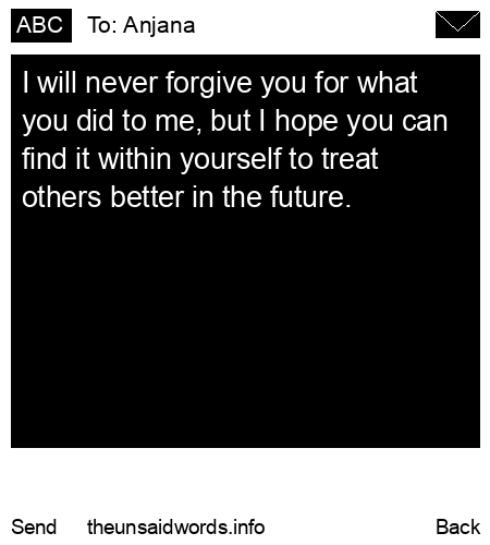 unsent message to Anjana