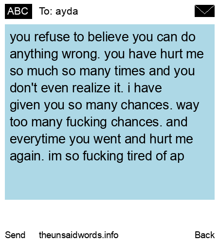 unsent message to ayda
