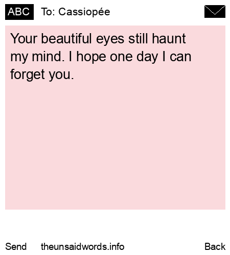 unsent message to Cassiopée 