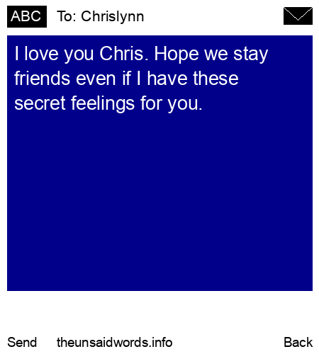 unsent message to Chrislynn