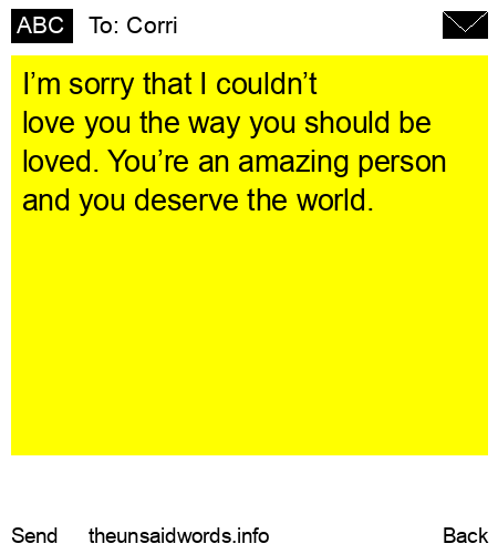 unsent message to Corri