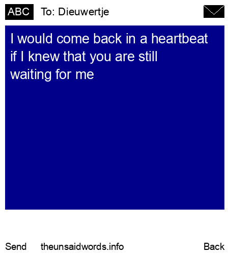 unsent message to Dieuwertje 