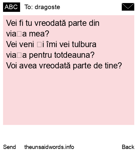 unsent message to dragoste