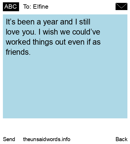 unsent message to Elfine