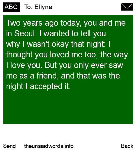 unsent message to Ellyne