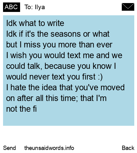 unsent message to Ilya