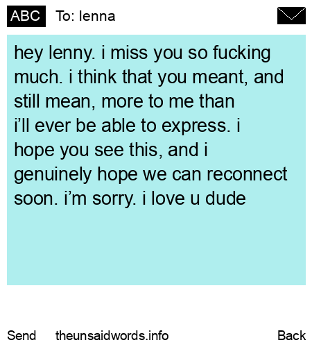 unsent message to lenna