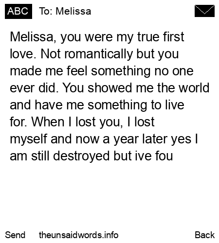 unsent message to Melissa