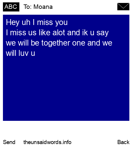 unsent message to Moana