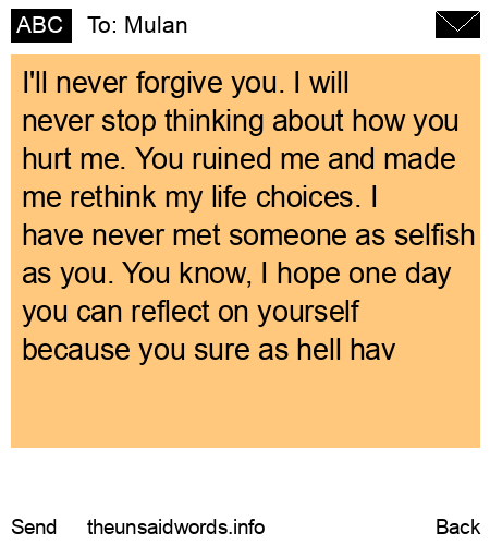 unsent message to Mulan