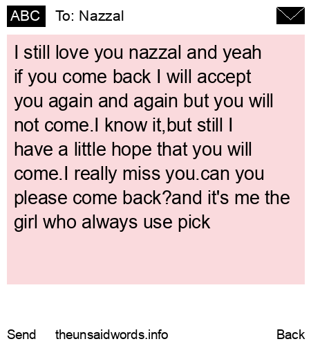 unsent message to Nazzal