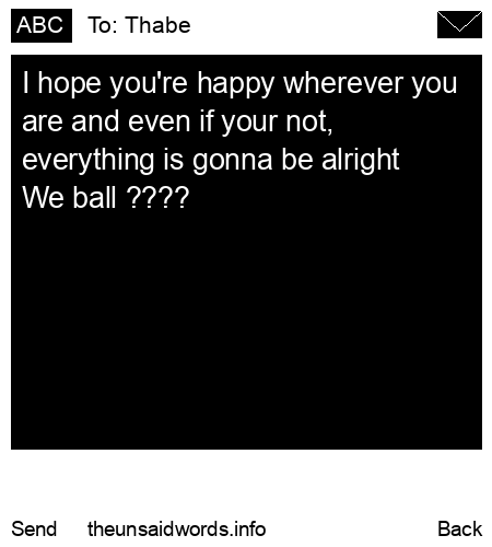 unsent message to Thabe