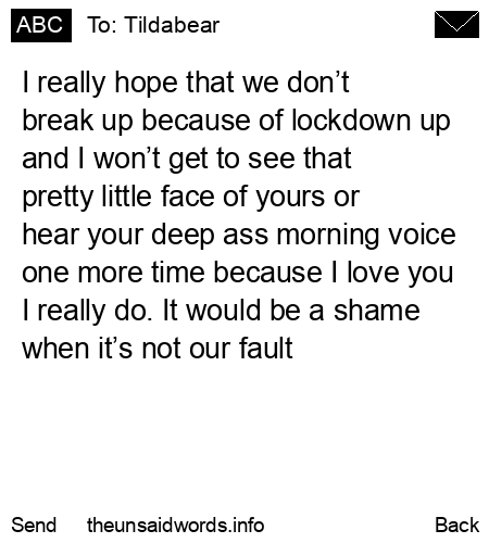 unsent message to Tildabear