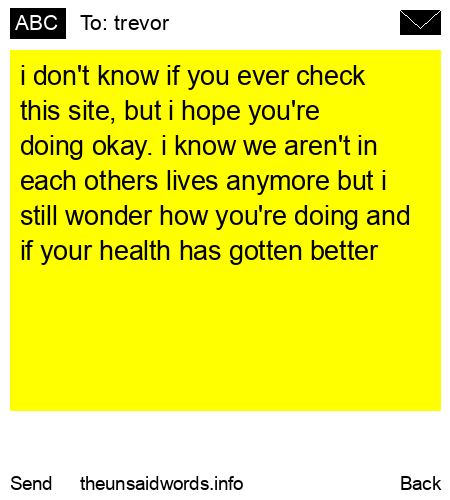 unsent message to trevor