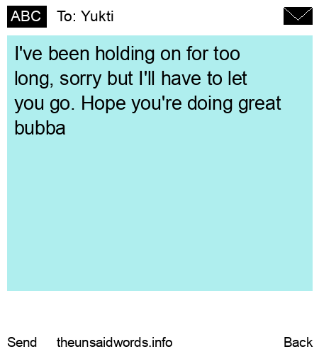 unsent message to Yukti 