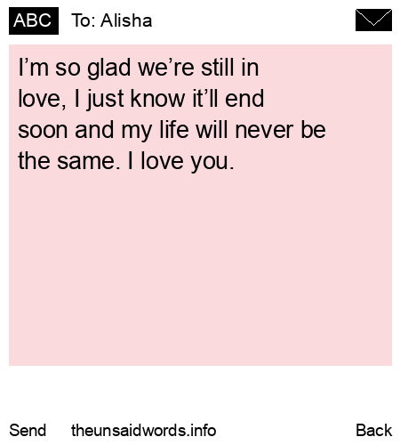 unsent message to Alisha