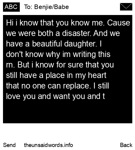 unsent message to Benjie/Babe