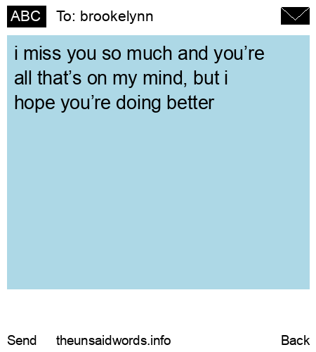 unsent message to brookelynn