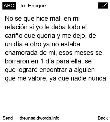 unsent message to Enrique