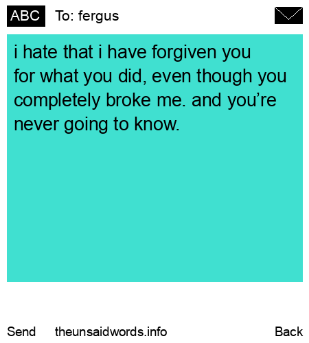 unsent message to fergus