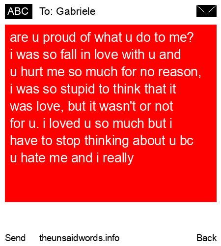 unsent message to Gabriele