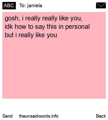 unsent message to janiela