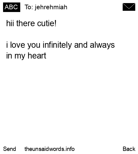 unsent message to jehrehmiah