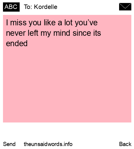 unsent message to Kordelle