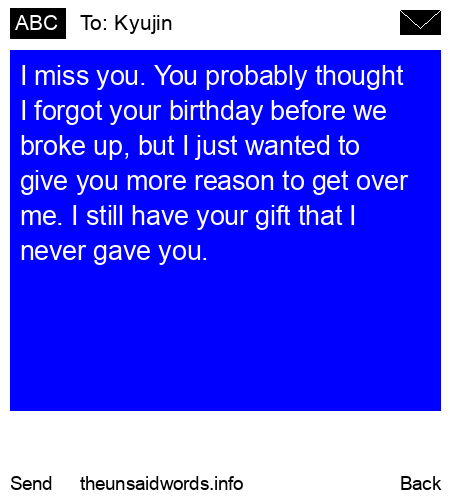 unsent message to Kyujin