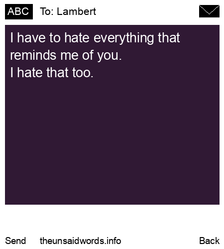 unsent message to Lambert