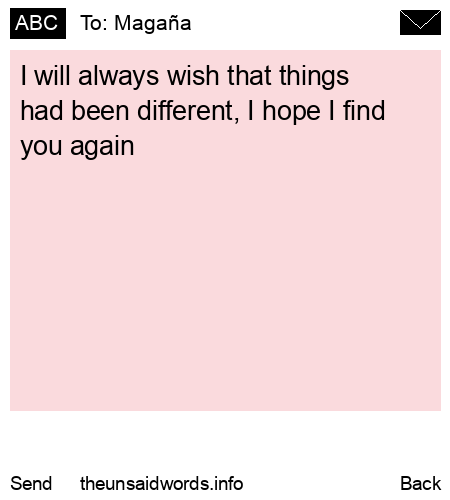 unsent message to Magaña