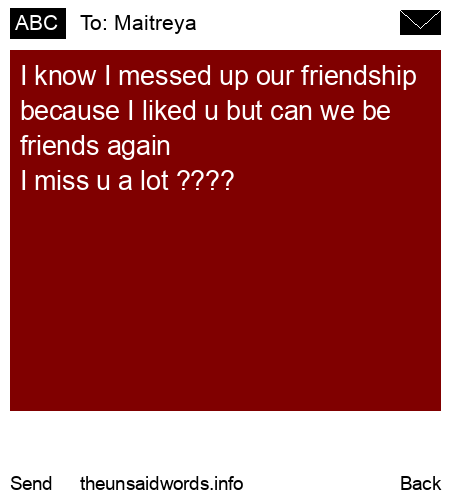 unsent message to Maitreya 