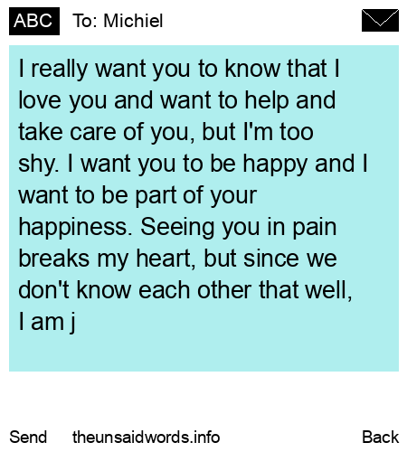 unsent message to Michiel