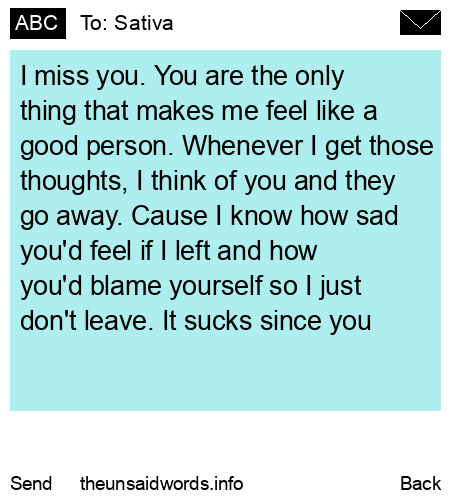 unsent message to Sativa