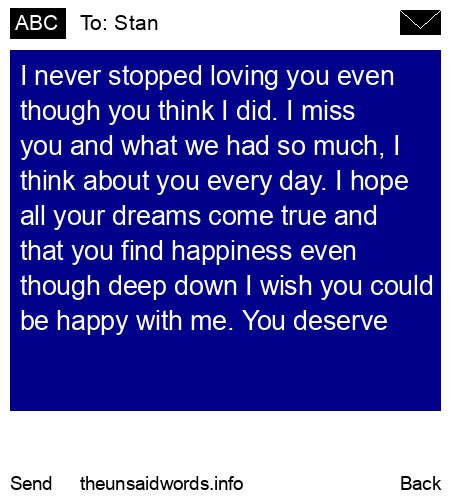 unsent message to Stan