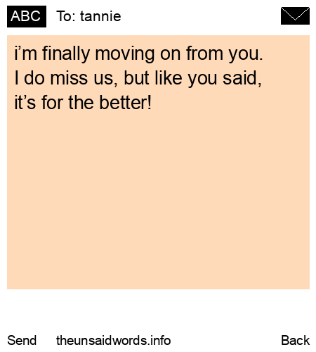 unsent message to tannie