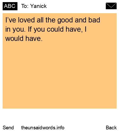 unsent message to Yanick