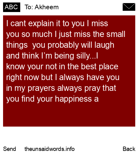 unsent message to Akheem