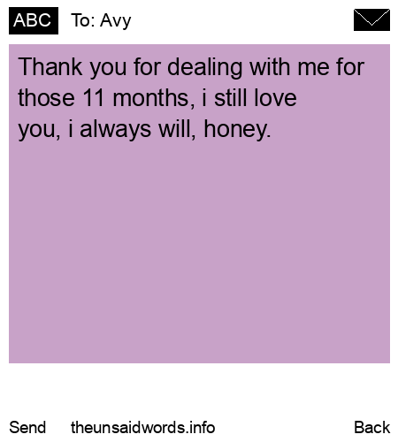 unsent message to Avy