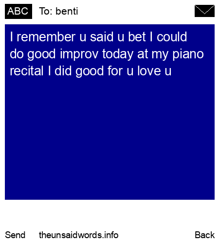 unsent message to benti