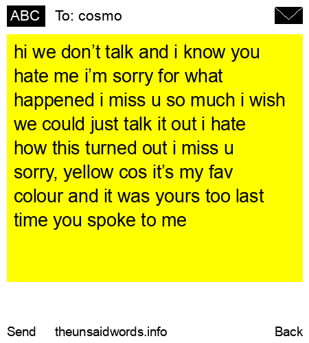unsent message to cosmo
