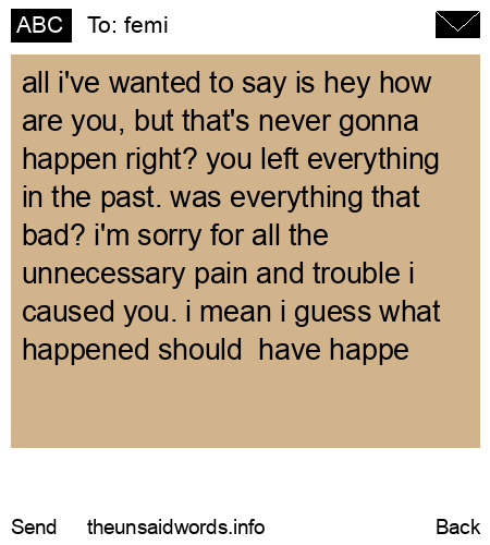 unsent message to femi