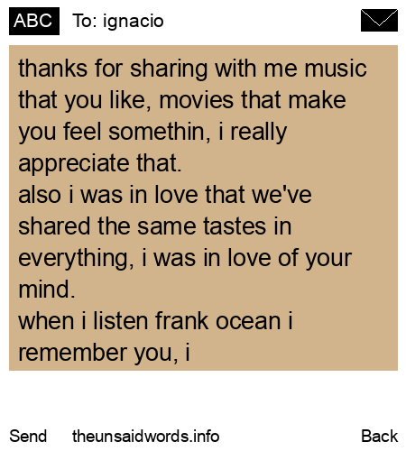 unsent message to ignacio