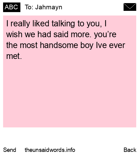 unsent message to Jahmayn