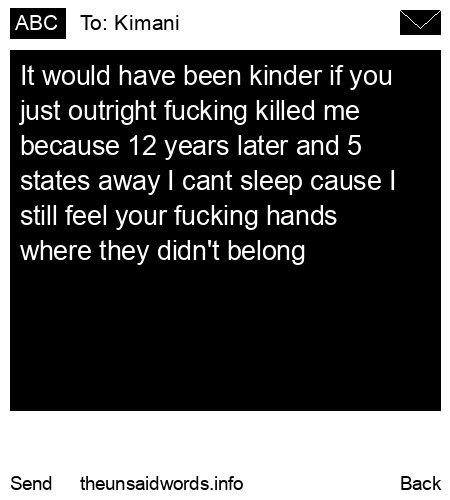 unsent message to Kimani