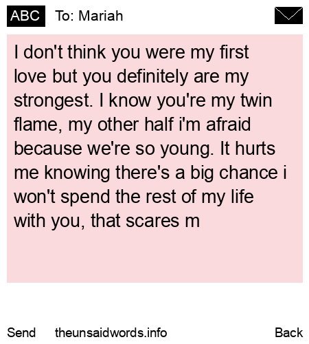 unsent message to Mariah