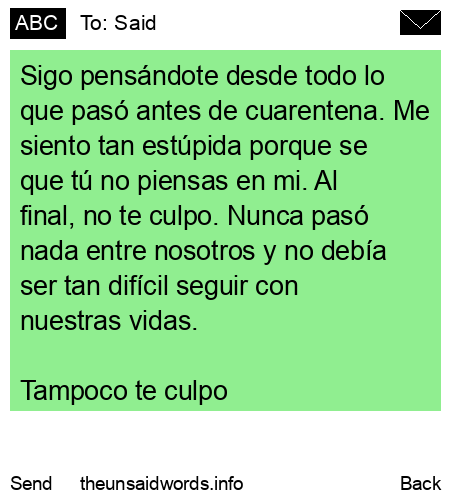 unsent message to Said