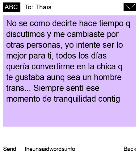 unsent message to Thais