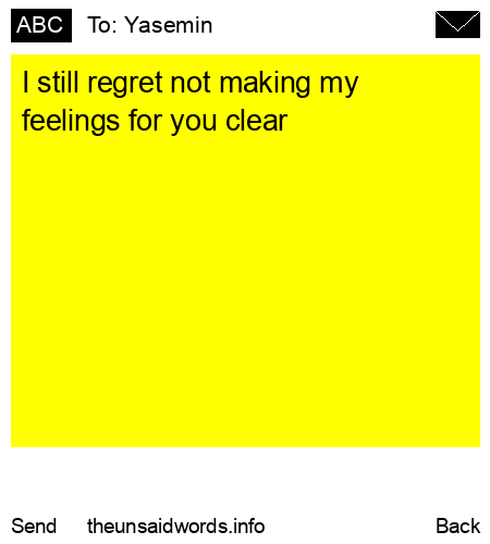 unsent message to Yasemin