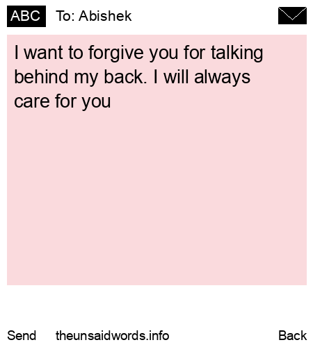unsent message to Abishek